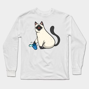 Water Spiller Cat - Siamese Long Sleeve T-Shirt